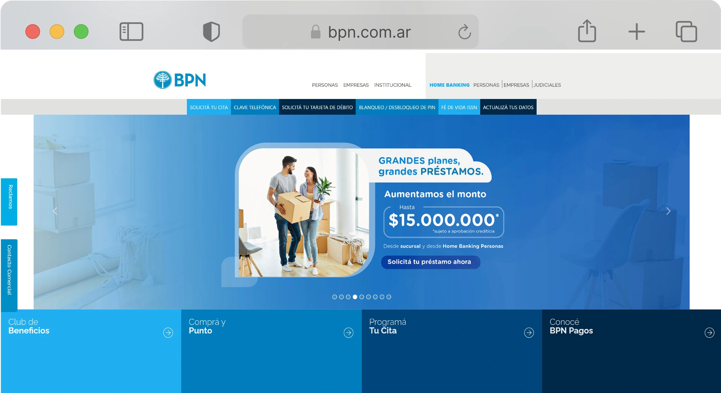 web BPN experiencias Streambe Argentina